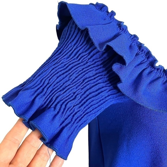 Royal Blue Ruffle Neckline Dress 💙 - Picture 5 of 9